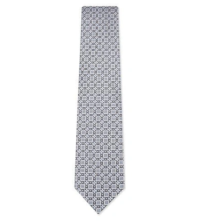 Brioni Flower Tie Silk Tie In Grey