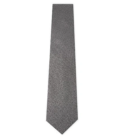 Lanvin Textured Silk Tie In Grey