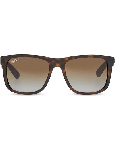 Ray Ban Ray-ban Womens Havana Rubber Rb4165 Tortoise Shell Rectangle Sunglasses