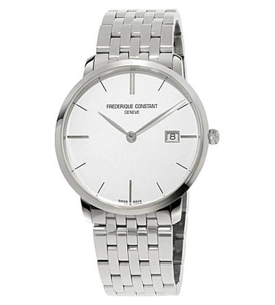 Frederique Constant Men's 38.4mm Classics Slimline Midsize Stainless Steel Watch In White/silver