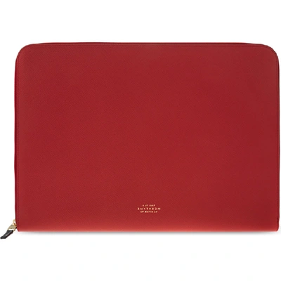 Smythson Panama Leather 13&#34; Laptop Case In Nero