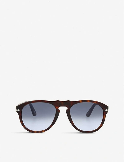 Persol Mens Havana Aviator Sunglasses