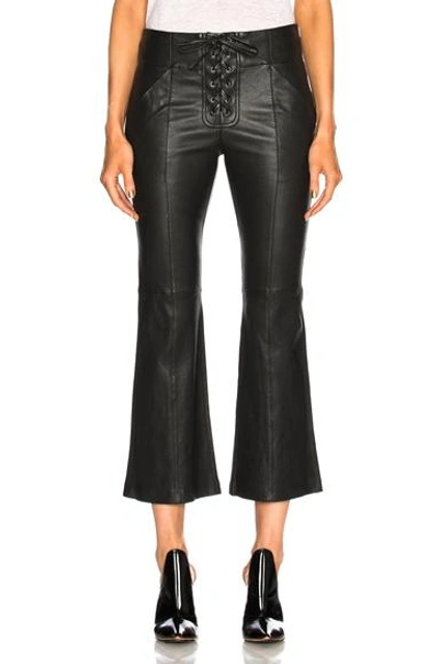 A.l.c Delia Lace Up Leather Pants In Black
