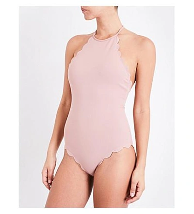 Marysia Mott Laser-cut Swimsuit In Pink/indigo
