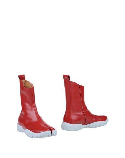 Maison Margiela Ankle Boots In Red