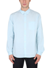 Apc Edouard Patch-pocket Cotton-poplin Shirt In Light Blue