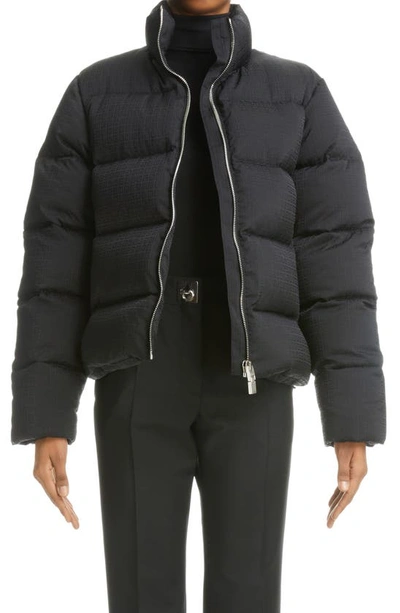 Givenchy Woman Black Padded Jacket With 4g All-over Motif