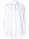 Helmut Lang Long-sleeve Cotton Poplin Shirt With Cutout Back In Bright White