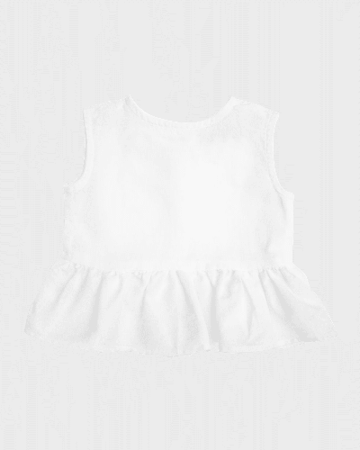 Louelle Kids' Girl's Peplum Top In White