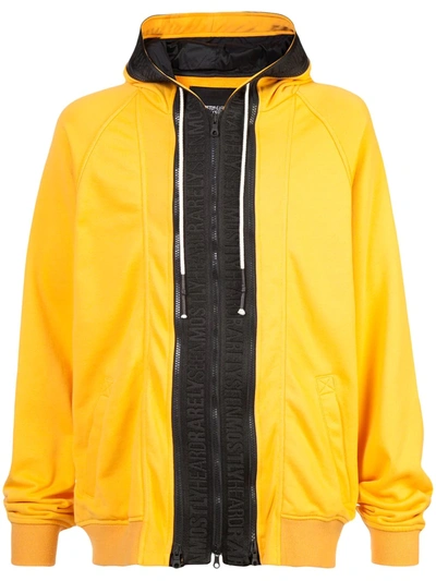 Mostly Heard Rarely Seen Zipped Hooded Sweatshirt In Yellow