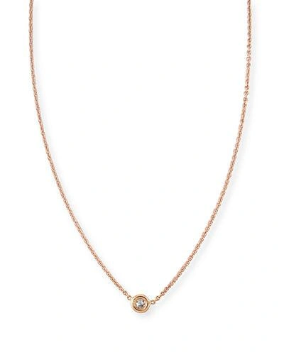 Roberto Coin 18k Gold Single Diamond Necklace In Rose Gold