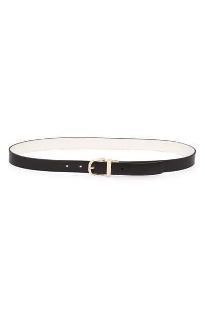 Kate Spade Reversible Leather Belt In Black