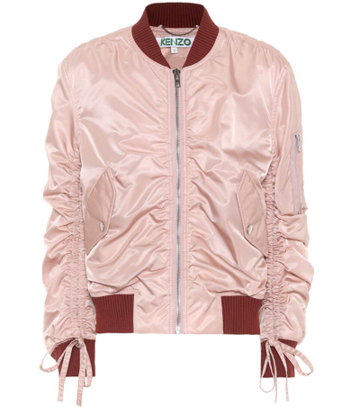 Kenzo Ruched Zip-front Bomber Jacket In Rosa