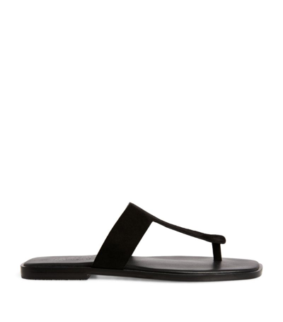 A.emery Rhodes Suede Thong Sandals In Black