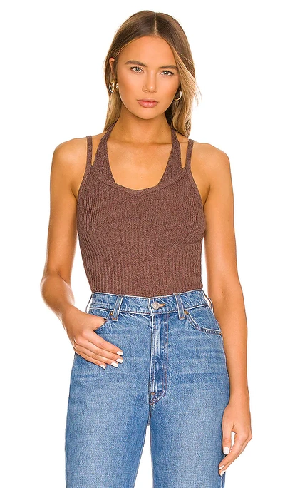 Pistola Louise Halter Two Layer Sweater Tank In Brown