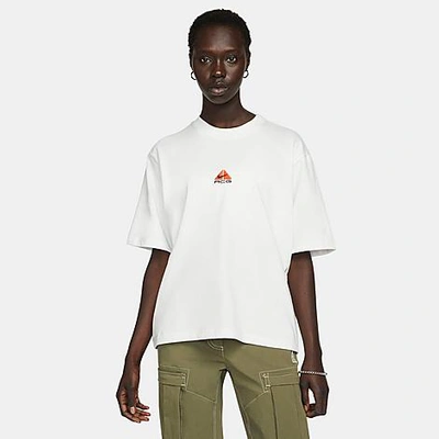 Nike Embroidered Logo Relaxed Fit T-shirt In Summit White/ Orange/ Black