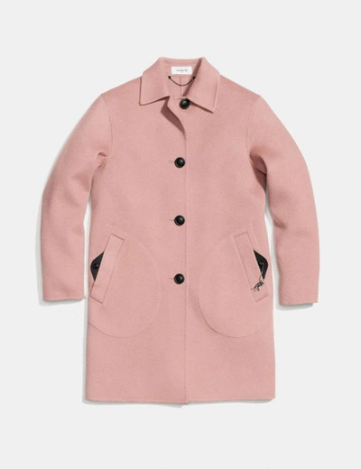 Coach Luxury Wool Coat In Pink - Size 08 In Blush