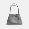 Coach Edie Schultertasche Mit Drehverschluss In Heather Grey/dark Gunmetal