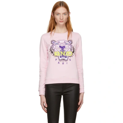 Kenzo Embroidered Tiger Sweatshirt In Pink