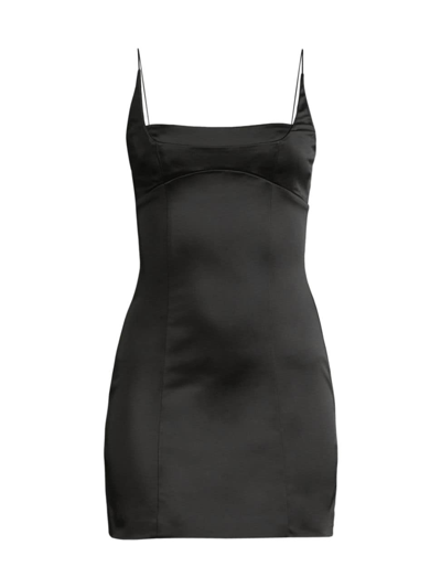 Bec & Bridge Stella Black Satin Mini Dress