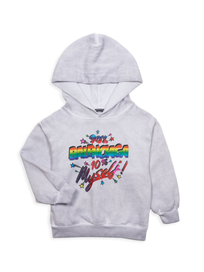 Balenciaga Little Kid's & Kid's Classic Graphic Hoodie In Dirty White