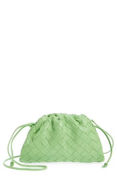 Bottega Veneta The Pouch Intreccio Leather Clutch In Pistachio