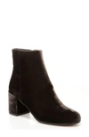 Vince 'blakely' Block Heel Bootie In Warm Grey Velvet