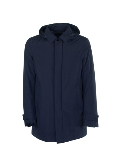 Herno Down Long Jacket In Blue