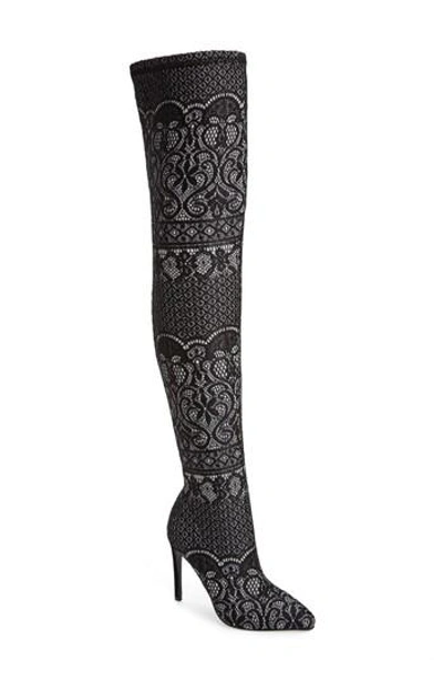 Steve Madden Women's Tiffy Over-the-knee Lace Boots In Black Lace