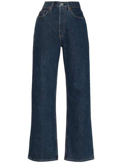 Re/done Women's  Blue Cotton Jeans