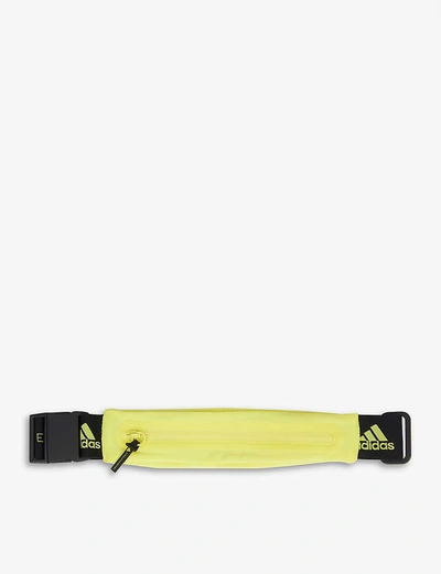 Adidas By Stella Mccartney Run Stretch-recycled-polyester Belt In S/yellow Blk S/yellow
