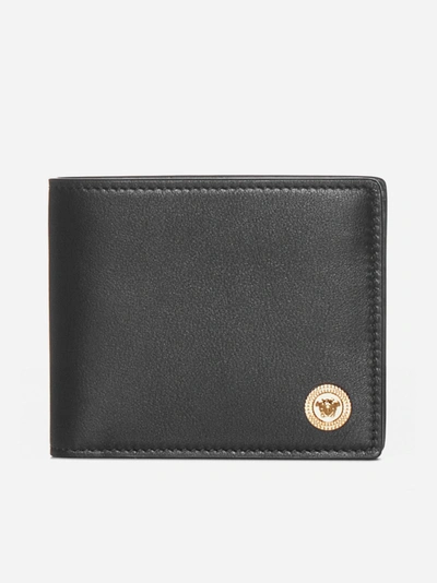 Versace Medusa Leather Bifold Wallet In Black
