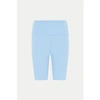 Girlfriend Collective Rib High Rise Stretch Tech Bike Shorts In Light Blue