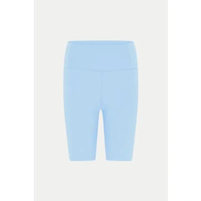 Girlfriend Collective Rib High Rise Stretch Tech Bike Shorts In Light Blue