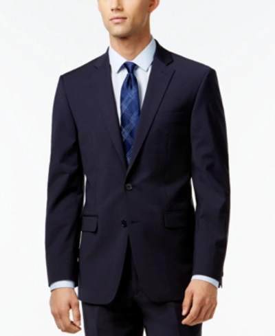 Calvin Klein Men's Slim-fit Wool Infinite Stretch Suit Jacket In Navy