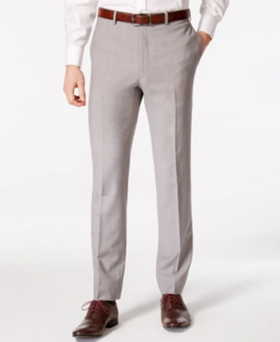 Calvin Klein Men's Slim-fit Wool Infinite Stretch Suit Pants In Light Grey