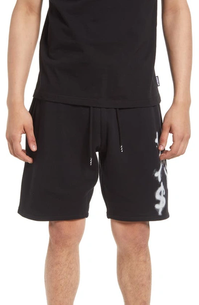 Icecream Marker Cotton Shorts In Black