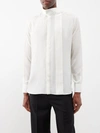 Valentino Washed Silk Shirt With Neck Tie In Ivory