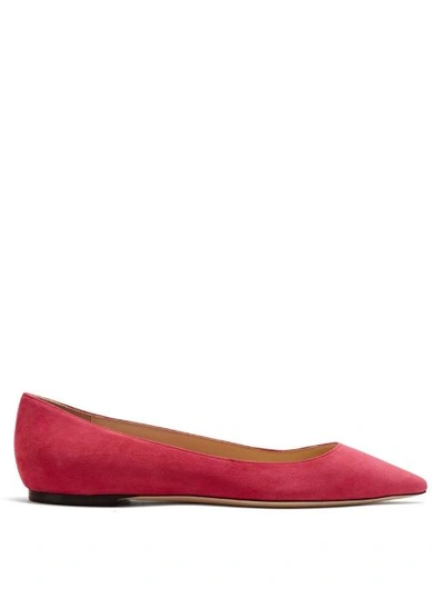 Jimmy Choo Romy Suede Flats In Cerise