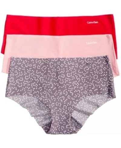 Calvin Klein Invisibles Hipster 3-pack Qd3559 In Empower/rose/jasper Heart