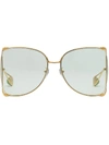 Gucci Oversize Round Metal Sunglasses In Gold