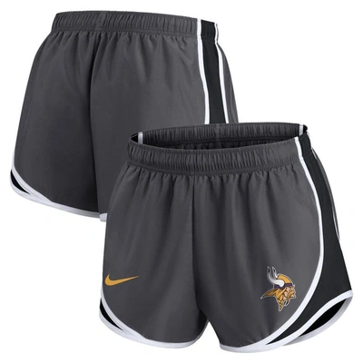 Nike Women's Dri-fit Logo Tempo (nfl Minnesota Vikings) Shorts In Grey