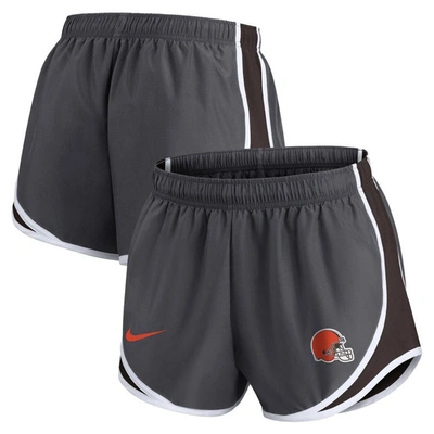 Nike Women's Dri-fit Logo Tempo (nfl Cleveland Browns) Shorts In Grey