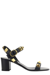 Valentino Garavani Black Roman Stud Block Heel Sandals