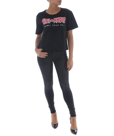 Tommy X Gigi Hadid Printed Short T-shirt In Nero