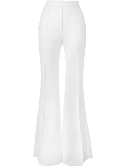 Ellery Orlando Mid-rise Flared Crepe Trousers In White