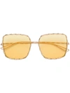 Elie Saab Chaine Sunglasses In Metallic