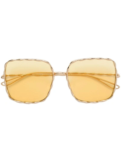 Elie Saab Chaine Sunglasses In Metallic