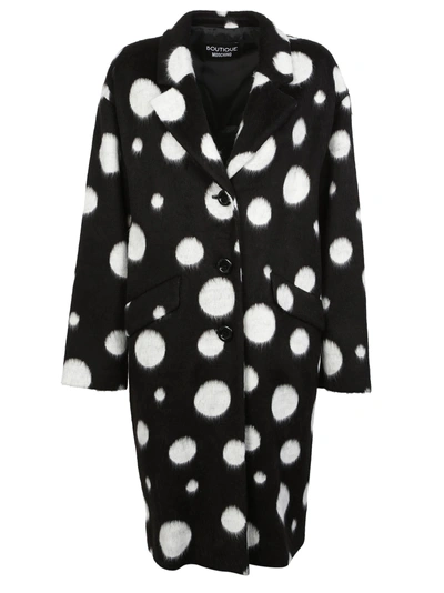 Moschino Boutique  Spotted Coat In Nero Pois