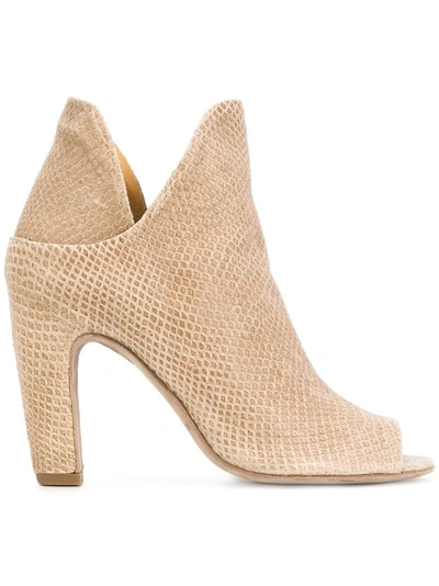 Officine Creative Open Toe Ankle Boots In Neutrals